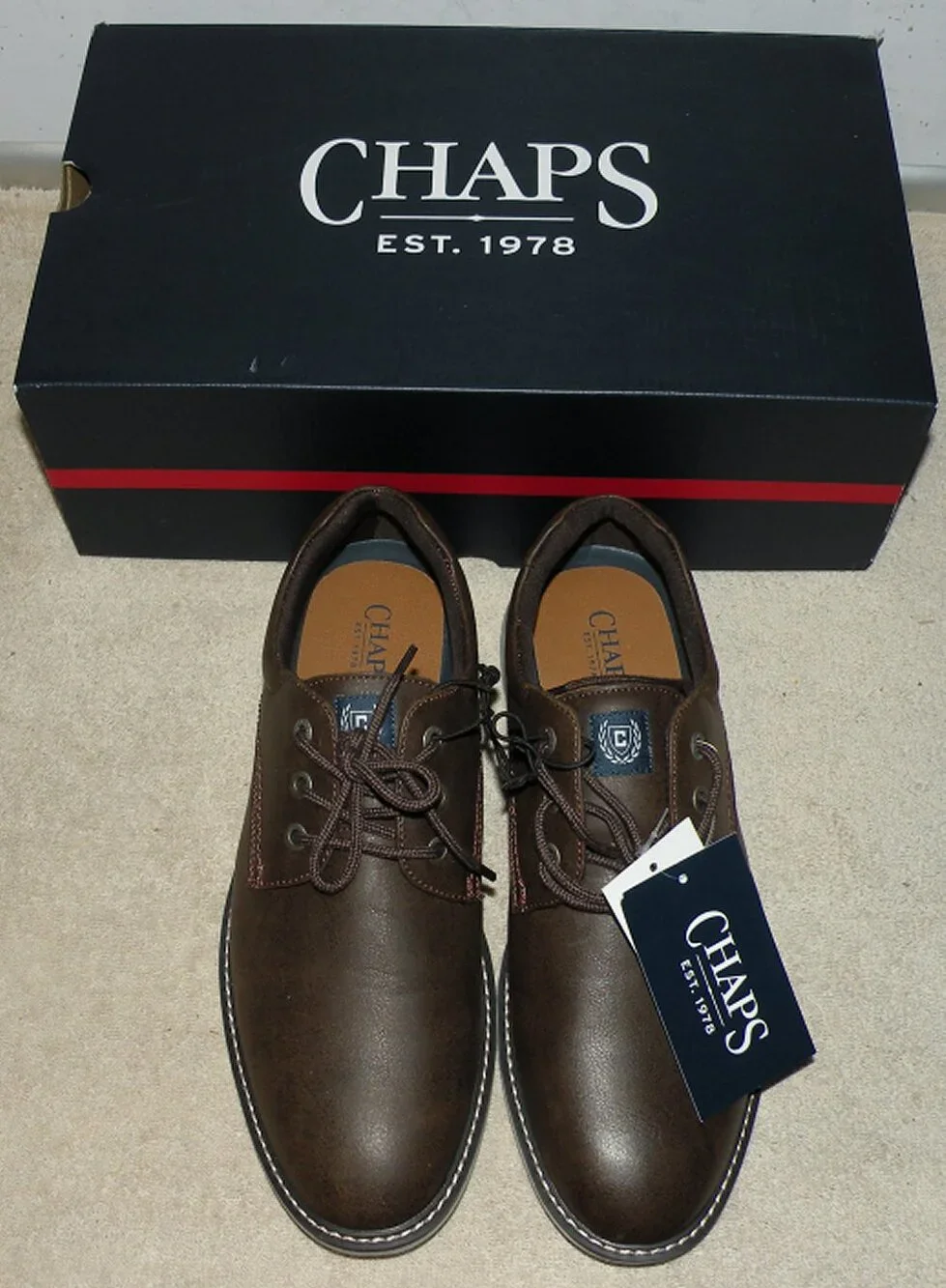 Chaps Flexx Shoes Men’s 8 Lace Up Brown #MNCH42023AG002 New W/ Box